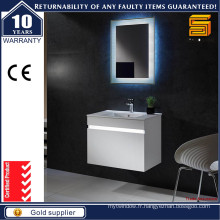 Cabinet de meuble de salle de bain blanc à LED murale moderne avec miroir LED